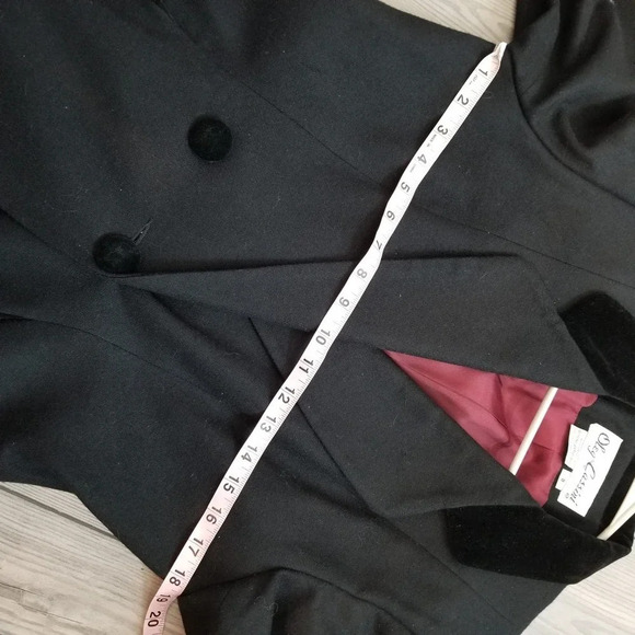 Vintage Oleg Cassini Blazer Coat Women's Size 8 Black 100% Wool - Picture 6 of 9